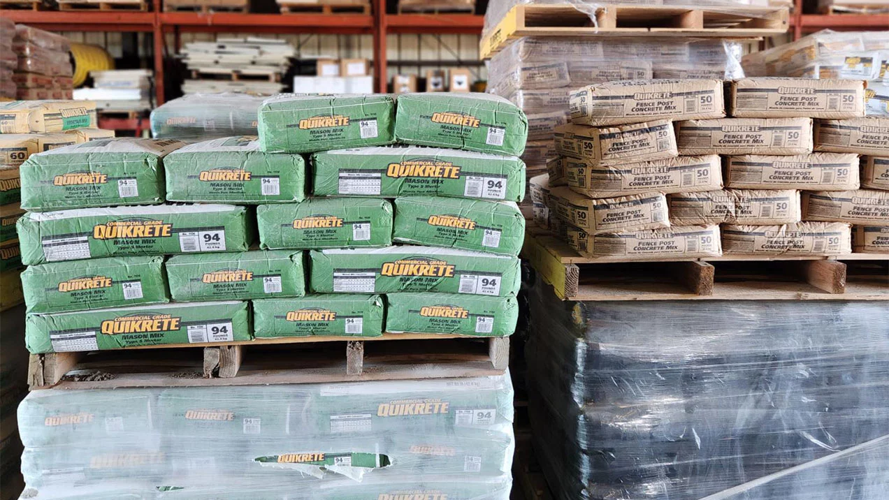 Quikrete in warehouse