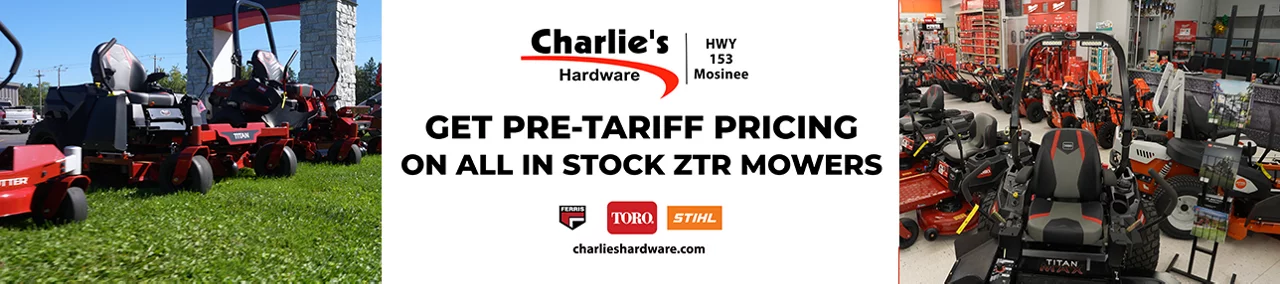 Pre-Tariff Pricing on all stock ZTR Mowers