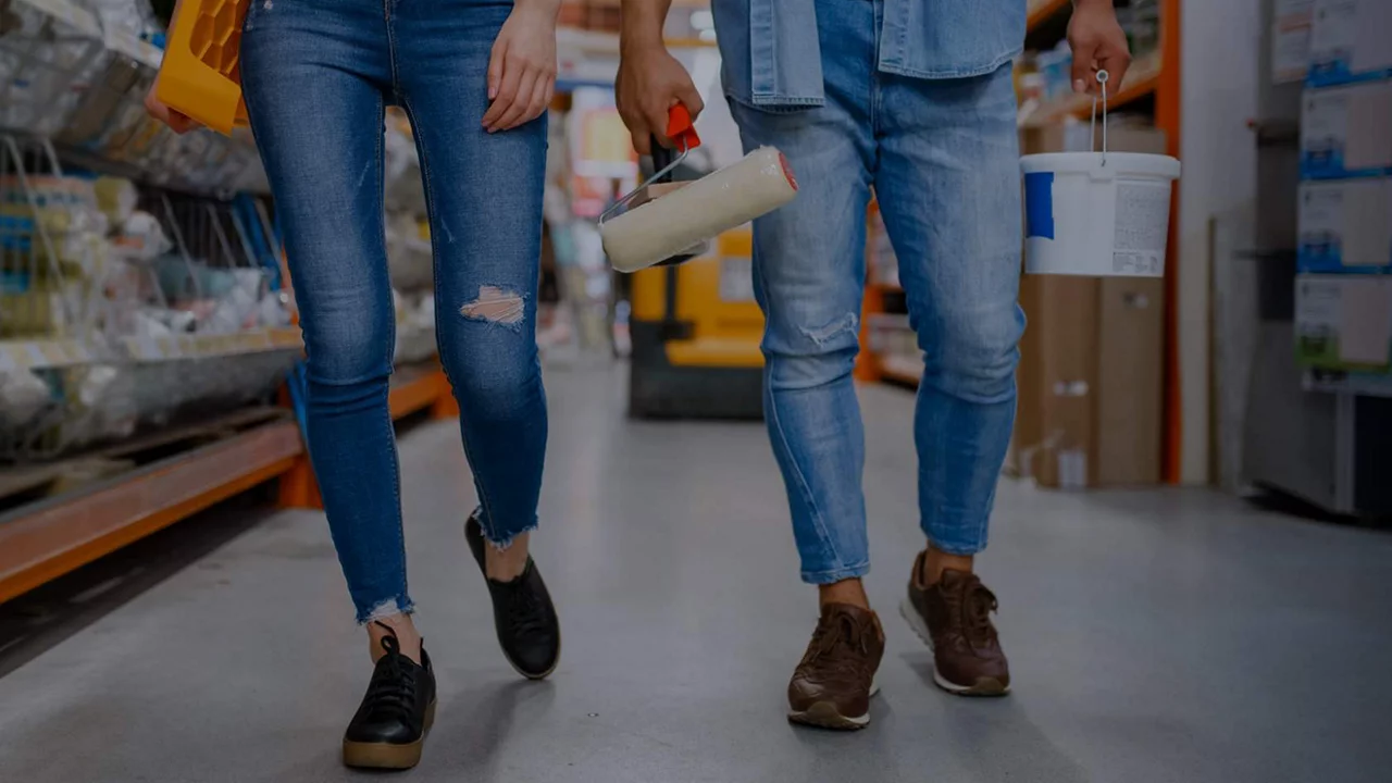 two people in a hardware store