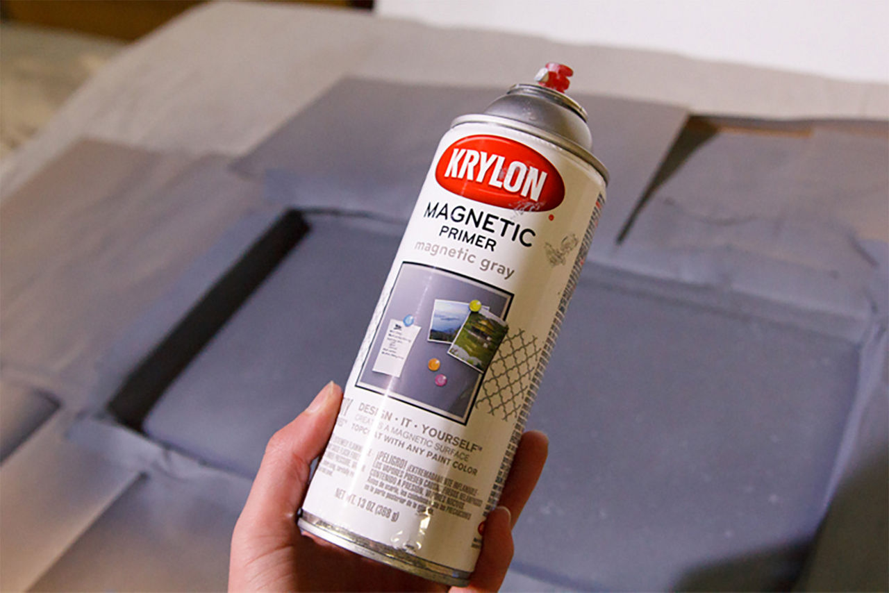 Close up of the Krylon magnetic primer