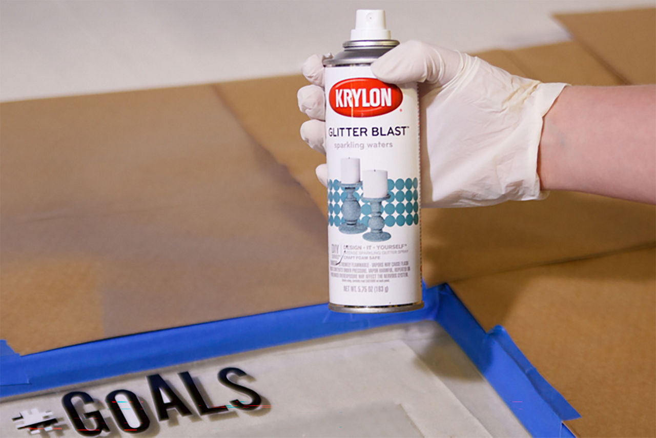 Close-up of the Krylon butter blast spray for the next step