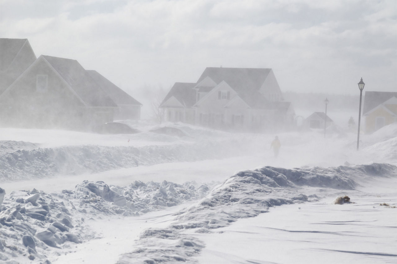 Neighborhood in a blizzard