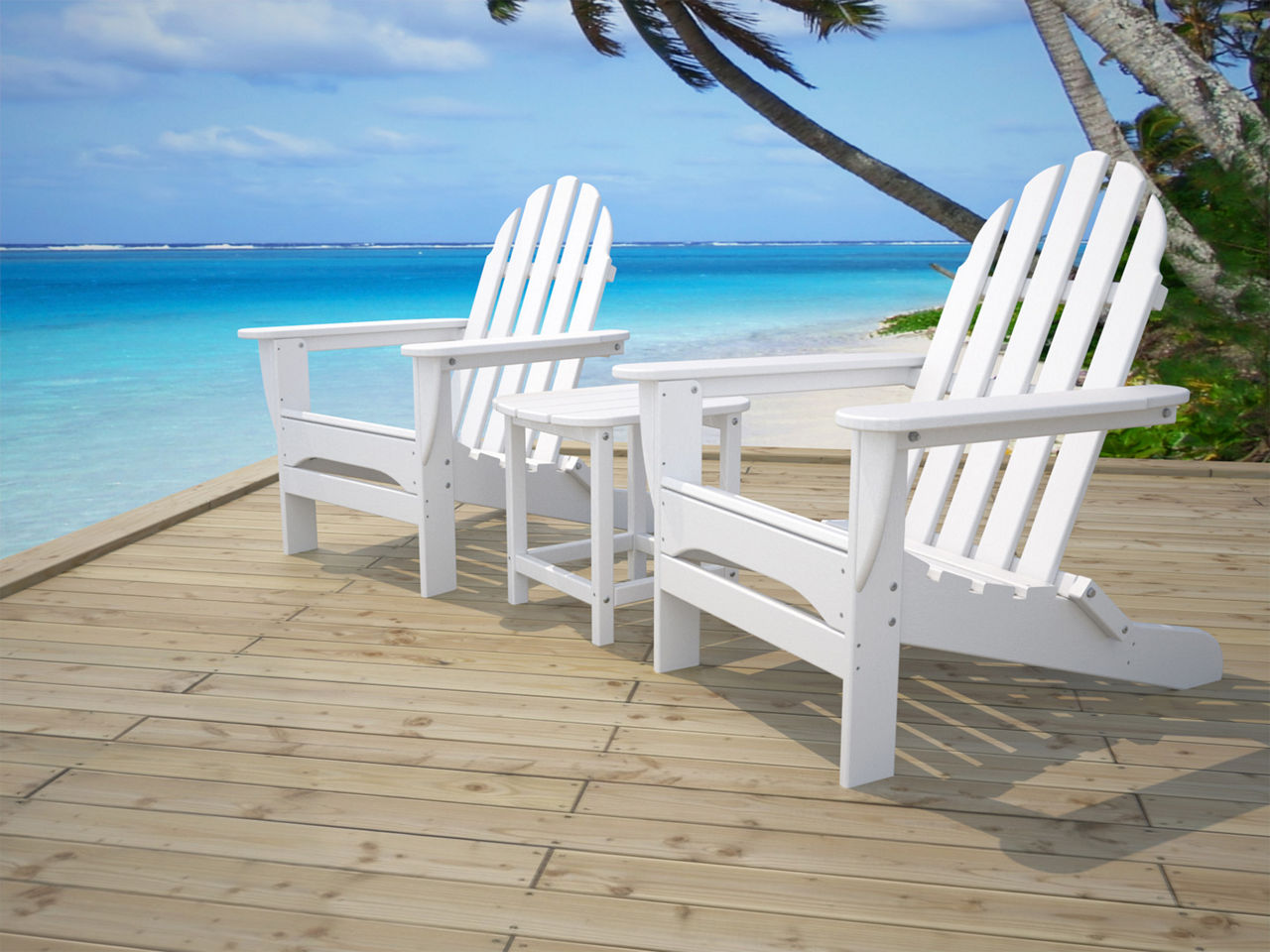 Which deck chairs near a beach