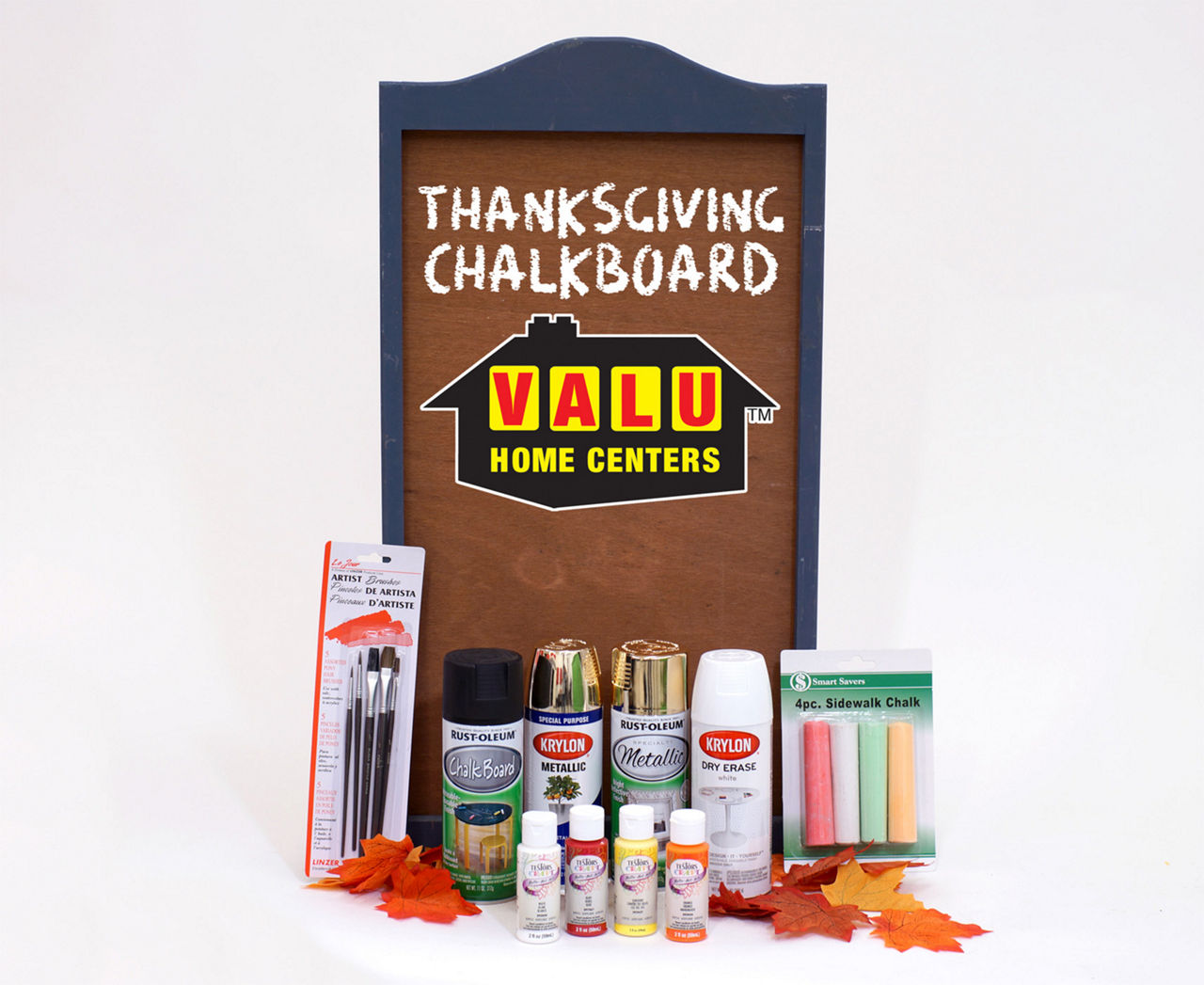 All of the materials you need for the thanksgiving chalkboard
