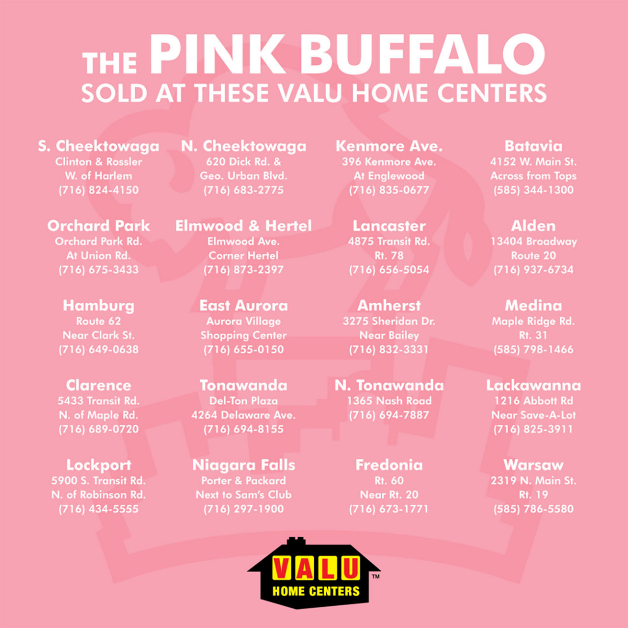 Image of where the pink buffalo is sold in stores
