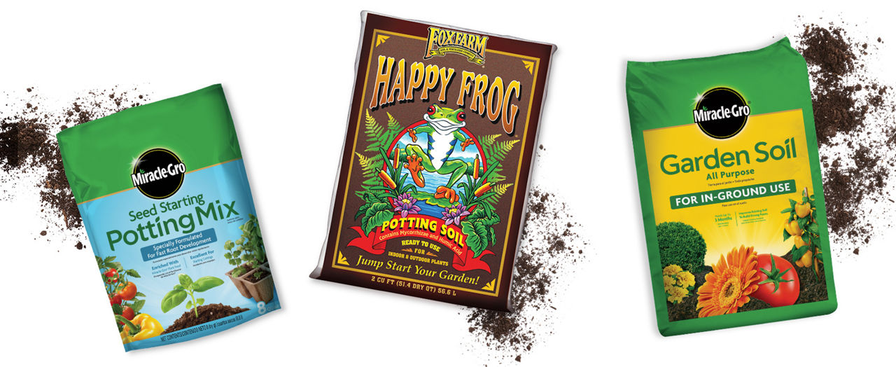 Miracle Gro and Fox Farm garden soil