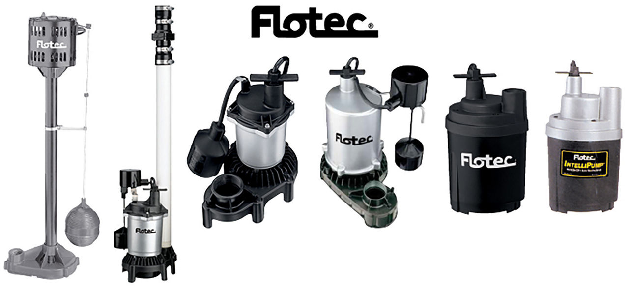 Flotec sump pumps next to each other