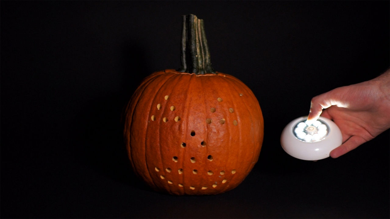 Carved pumpkin with a small light to go into the pumpkin