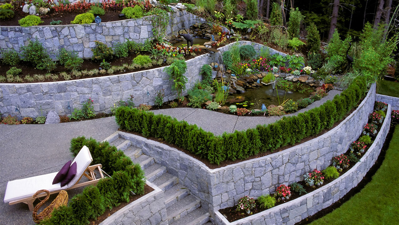 beautiful landscaping garden retaining wall