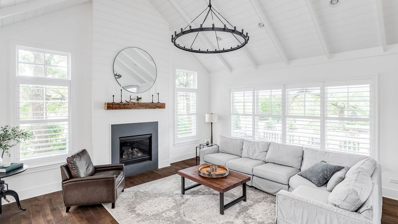 A fully renovated living room