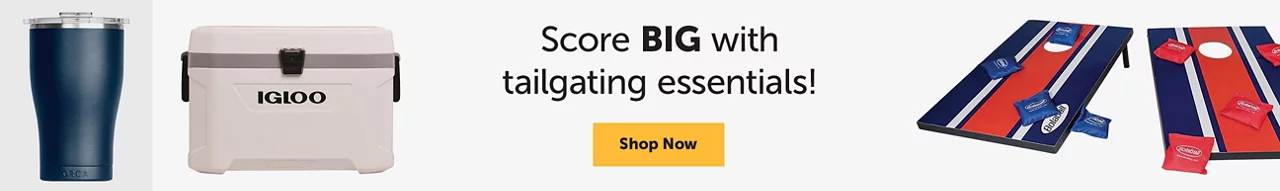 Score big with tailgating essentials! Shop now.