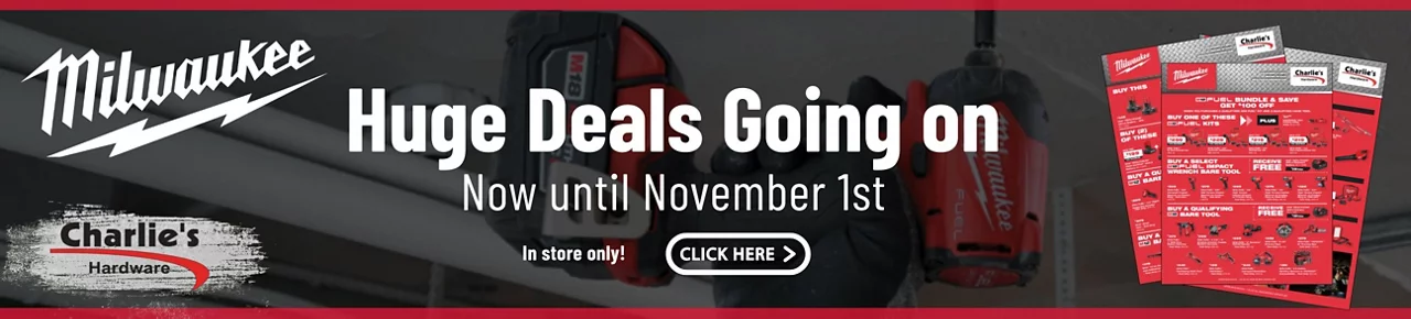 Milwaukee Sale Now to Nov 1st - in store only