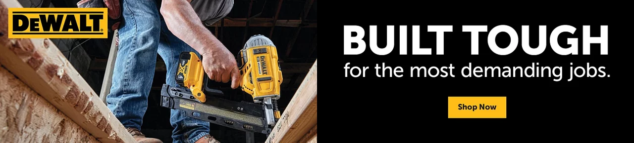 DeWalt logo - Built tough for the most demanding jobs. 