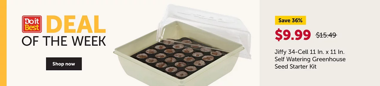 Jiffy 34-Cell 11 In. x 11 In. Self Watering Greenhouse Seed Starter Kit - Save 36% - $9.99 - Shop now