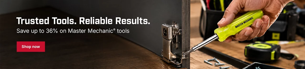 Save up to 36% on Master Mechanic tools