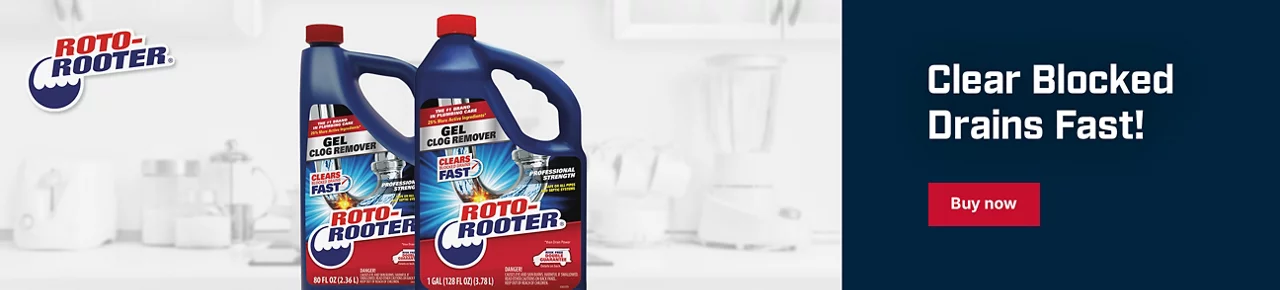 Clear Blocked Drains Fast with Roto-Rooter Gel Clog Remover! Buy now