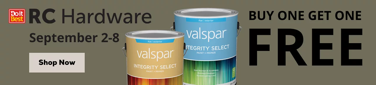 Valspar Brand Paint Buy One Get One Sale happening Sept 2nd-8th