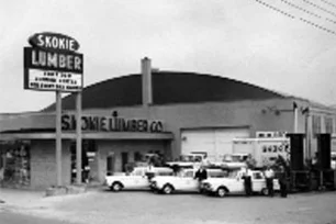 A historical black and white photo of the storefront of one of the Crafty Beaver locations