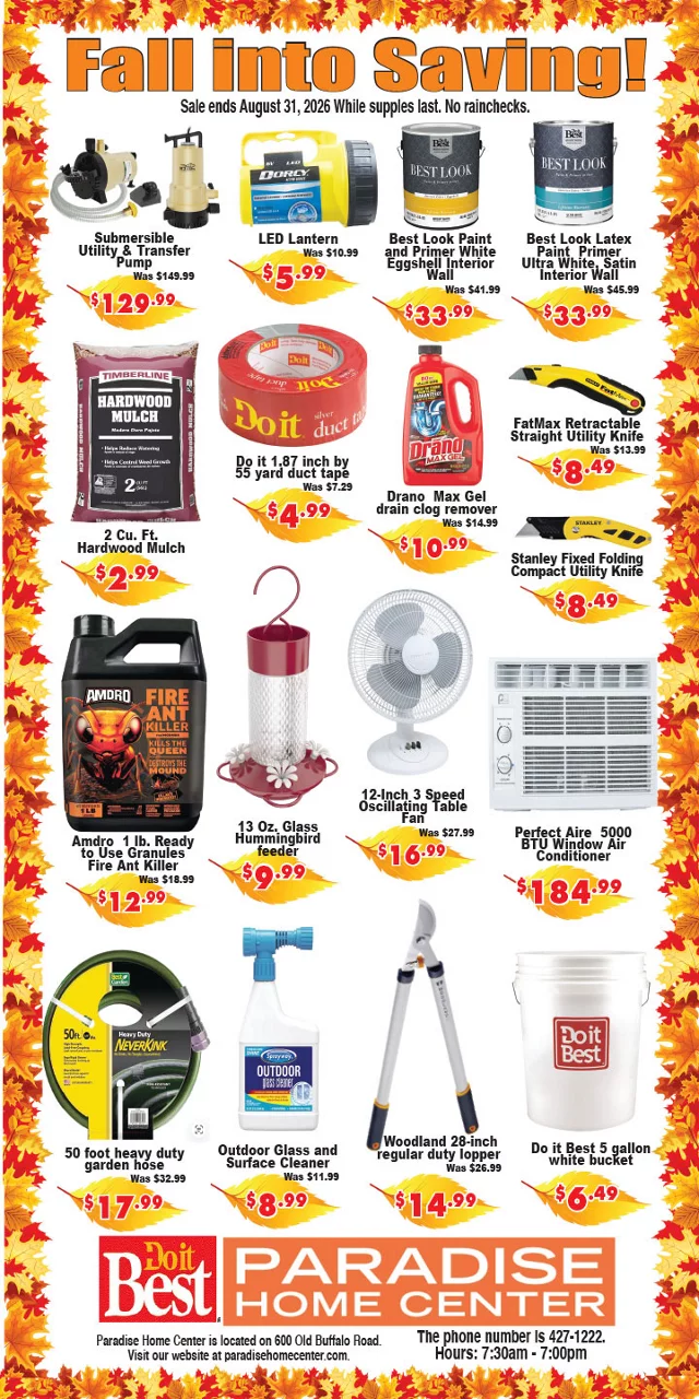 August Monthly Sale Ad