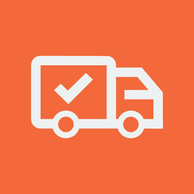 Local Delivery Service Icon of a Box Truck with a Checkmark