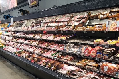 Fresh produce, fruits, and meats at pierre part store