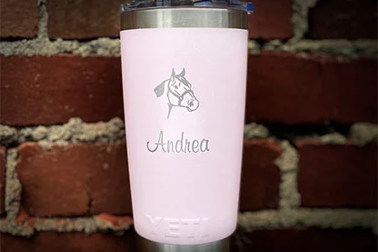 Pink YETI tumbler