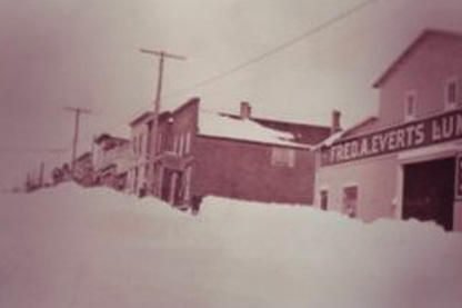 Everts Lumber – April 1920 after a snowstorm.