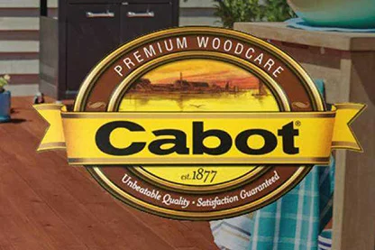 Shop Cabot stains at Buck's Hardware. Cabot logo with wooden-stained deck.