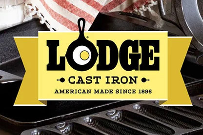 Shop Lodge Cast Iron Skillets at Grabill and Woodburn. Lodge logo with Lodge cast iron skillet.