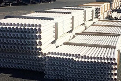 PVC & Black Poly Pipe of Various Sizes for Water Transmission, Water Well Casing, Production Strings, Sewer and Drain Projects, and More