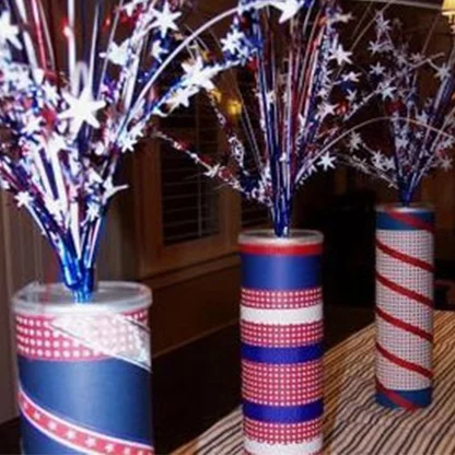 Fourth of July decorations using Pringles cans