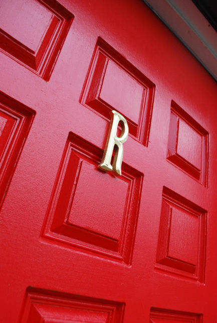 Monogram on finished door