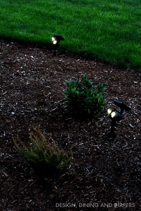 Solar lights at night