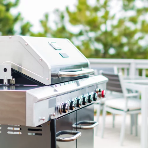 Grill on a patio
