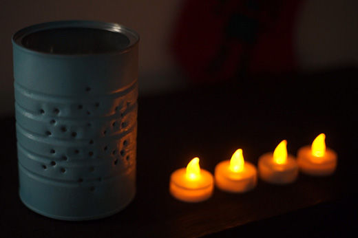 DIY Holiday Tin Can Luminary