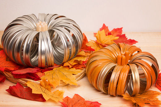 DIY Decorative Pumpkin With Ball® Canning Mason Jar Lids