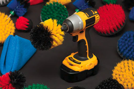 Drillbrush 4 Piece Drill Brush Small Diameter Cleaning Brushes for Use on Carpet, Tile, Shower Track, and Grout Lines