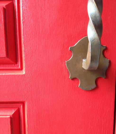 Closeup of a painted door