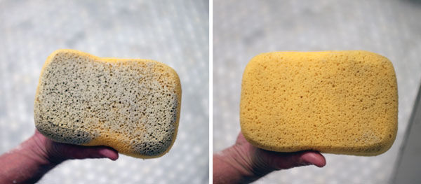 Grout sponge side-by-side