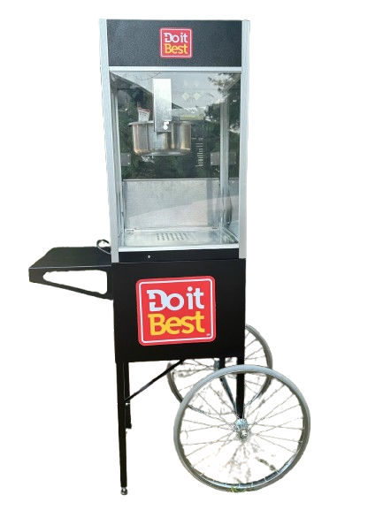 Popcorn Popper Machine w/cart Black