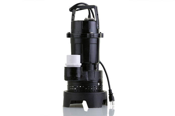 Sump pump on a white background