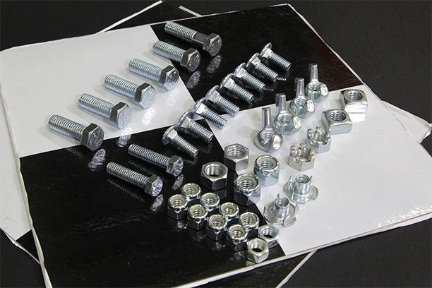 Materials to assemble DIY nuts & bolts chess set