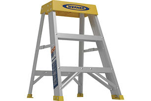 Werner 2 Ft. Aluminum Step Stool with 300 Lb. Load Capacity Type IA Ladder Rating