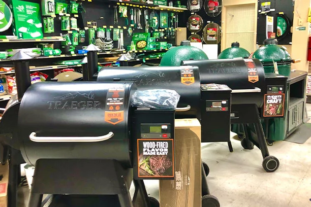  We carry the full line of Weber, Traeger and Big Green Egg grills and smokers. We also carry a wide variety of grilling supplies, such as rubs, seasonings, sauces, wood chips, grill covers, and much more! We have a huge selection of Eggcessories for any size Big Green Egg, and several flavors of Traeger Wood Pellets.