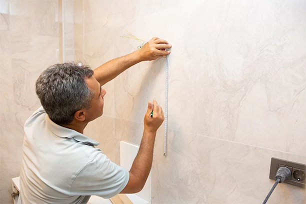 measuring bathroom