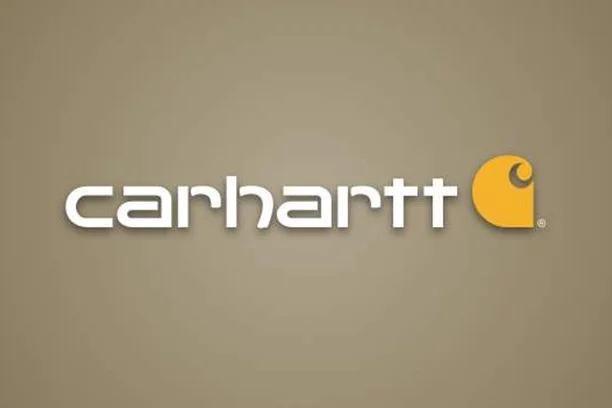 Carhartt logo on tan background