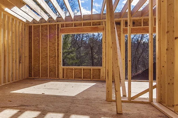 Framework of an unfinished house