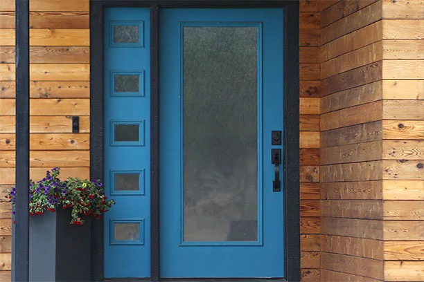 Custom blue modern front door