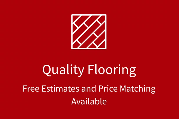 Icon of Flooring Tiles with text that says, "Quality Flooring. Free Estimates and Price Matching Available."