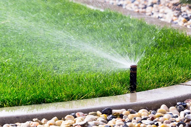 Watering lawn